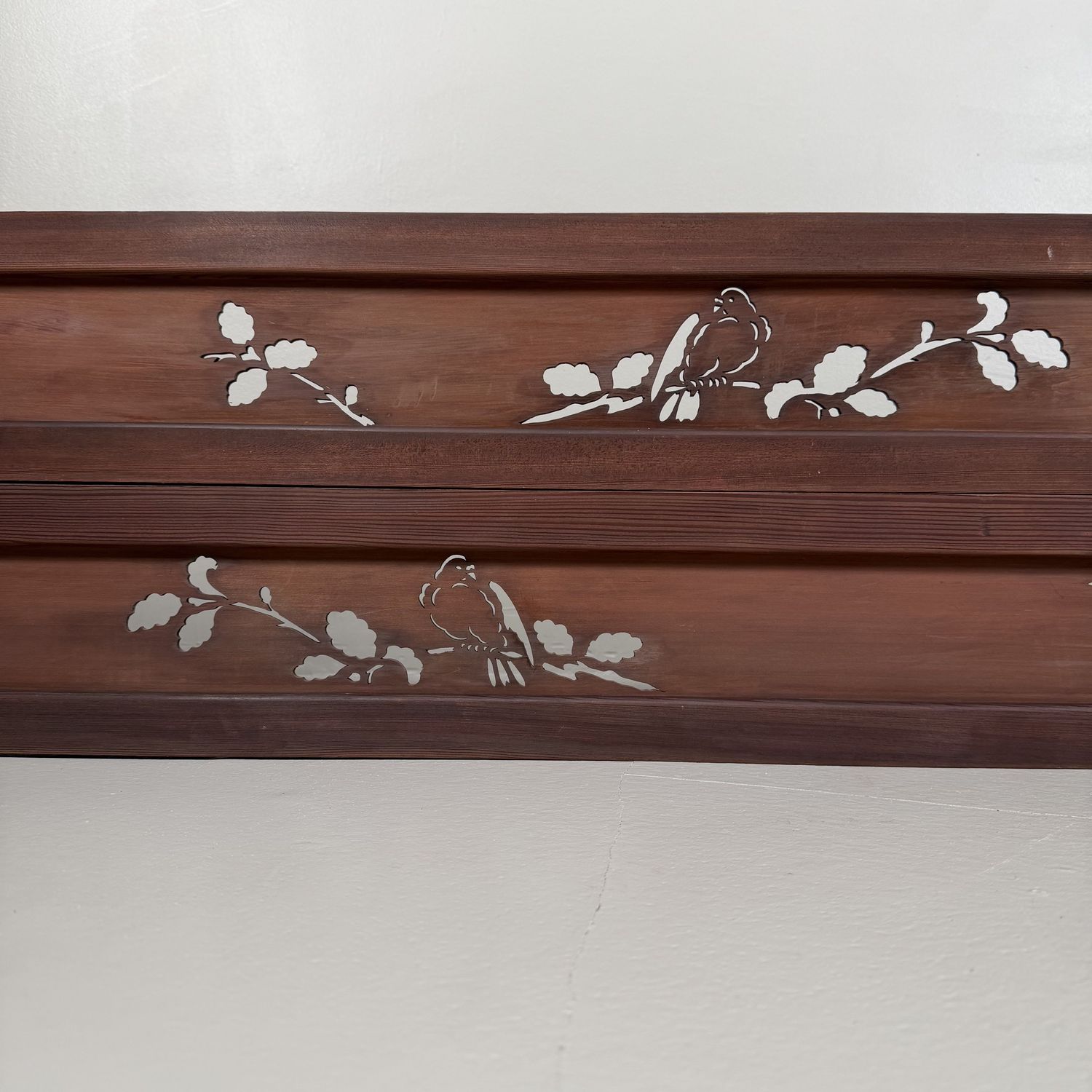 Set of Japanese Ranma Panels with Birds, Wooden Wall Decor, 1930s