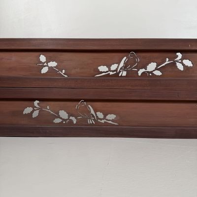 Set of Japanese Ranma Panels with Birds, Wooden Wall Decor, 1930s