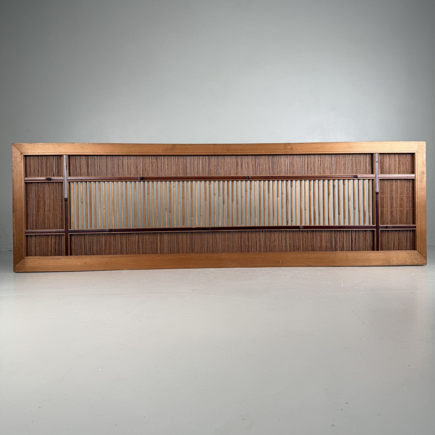 Japanese Ranma Panel, Bamboo and Reed Work, Architectural Transom, 1940s