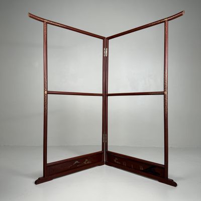 Antique Japanese Kimono Hanger, Ikō with Lacquer Decoration, 1920s