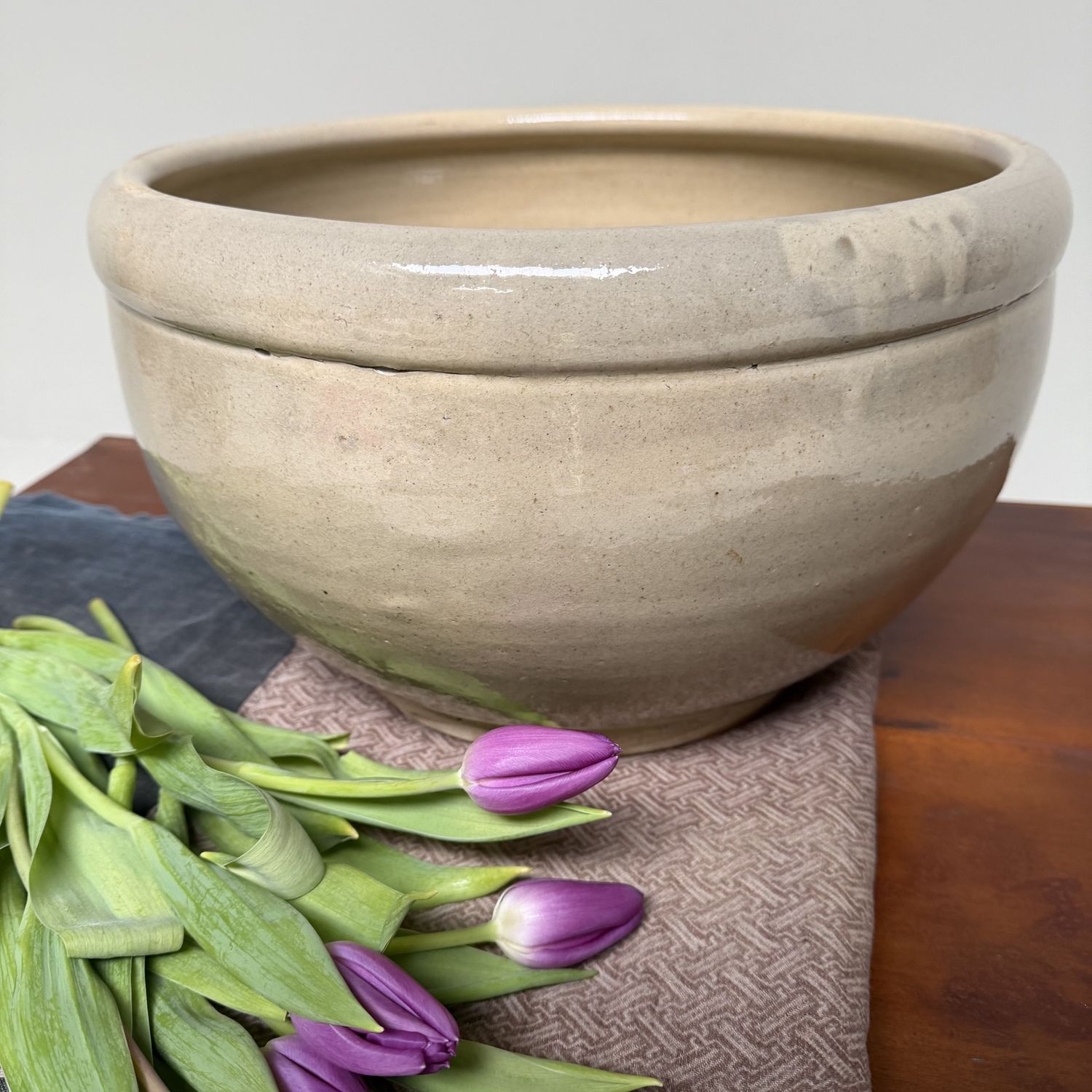 Antique Japanese Earthenware Bowl, Mingei, 1920s