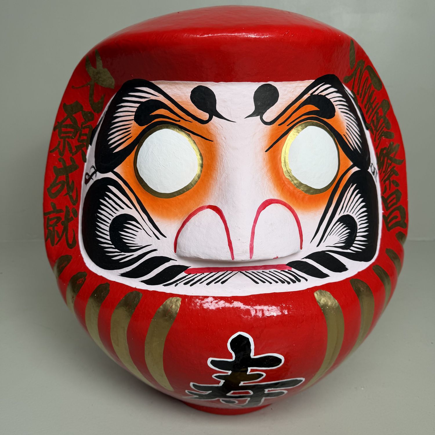 Large Japanese Daruma, Traditional Good-Luck Charm, 1980s
