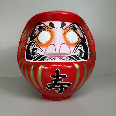Grote Japanse Daruma, Traditionele Geluksbrenger, 1980s