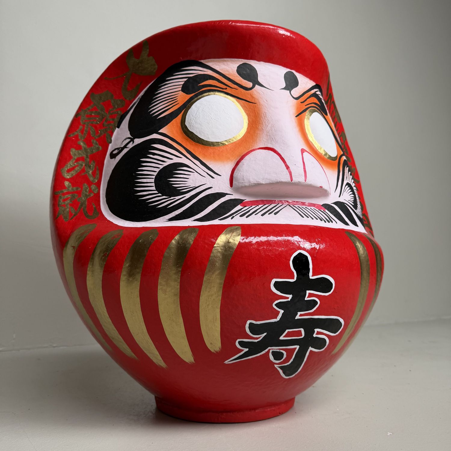 Large Japanese Daruma, Traditional Good-Luck Charm, 1980s