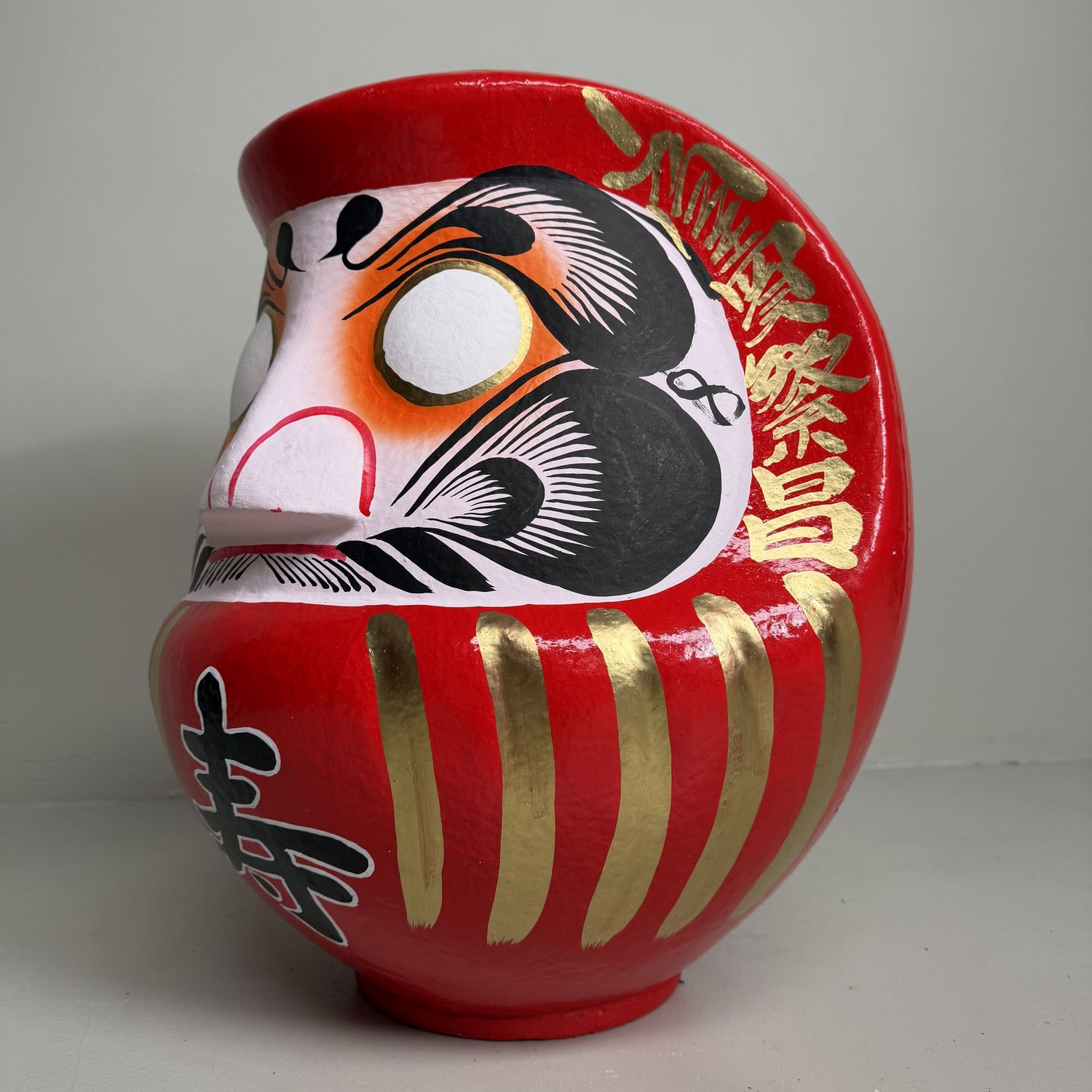 Large Japanese Daruma, Traditional Good-Luck Charm, 1980s