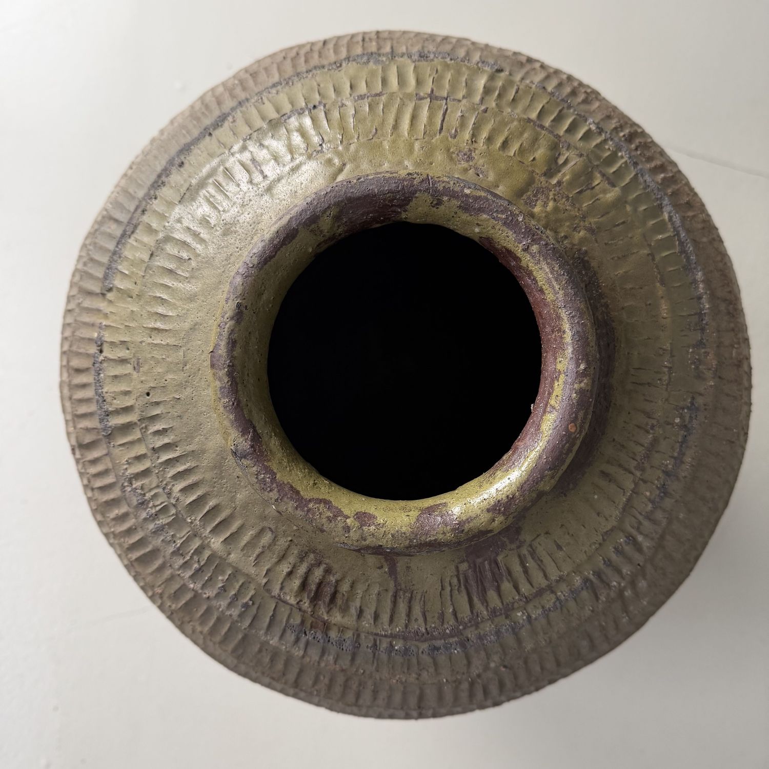 Organic Japanese Tokoname Stoneware Storage Jar, 1900s