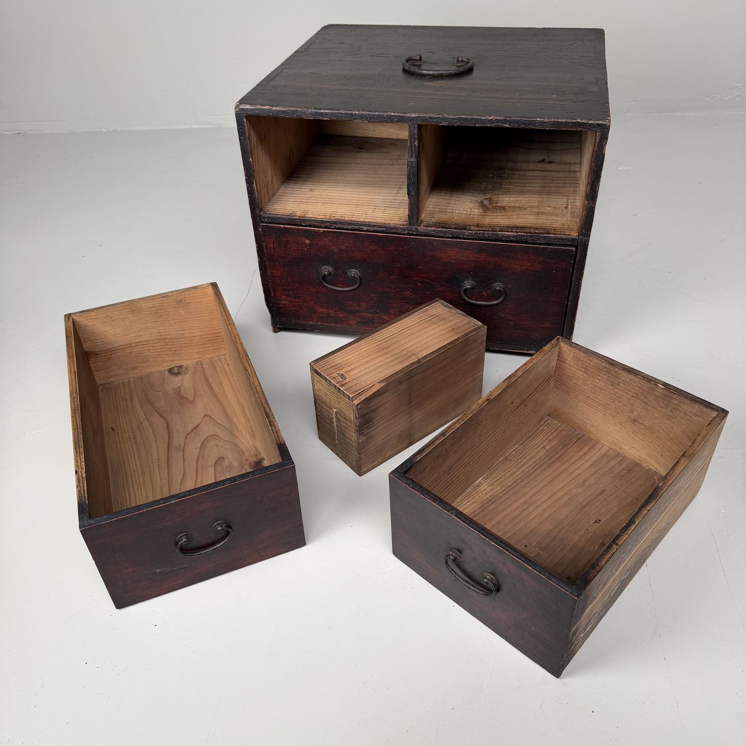 Antique Japanese Bunko Drawer Cabinet with Hidden Compartment, 1900s Antique Japanese Bunko Drawer Cabinet with Hidden Compartment, 1900s
