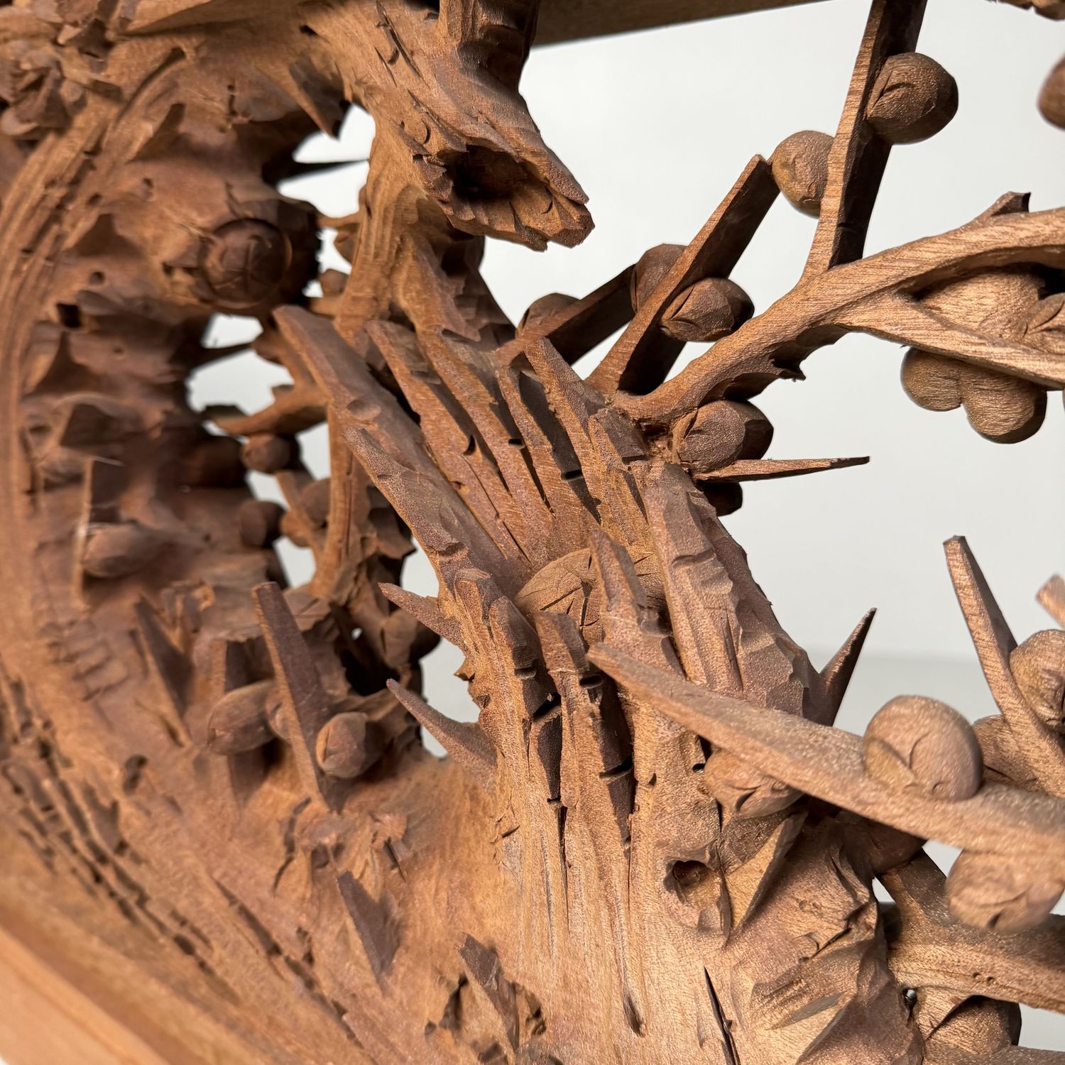 Monumental Japanese Ranma Transom Panel, Sakura, Sculptural Wall Piece, 1960s