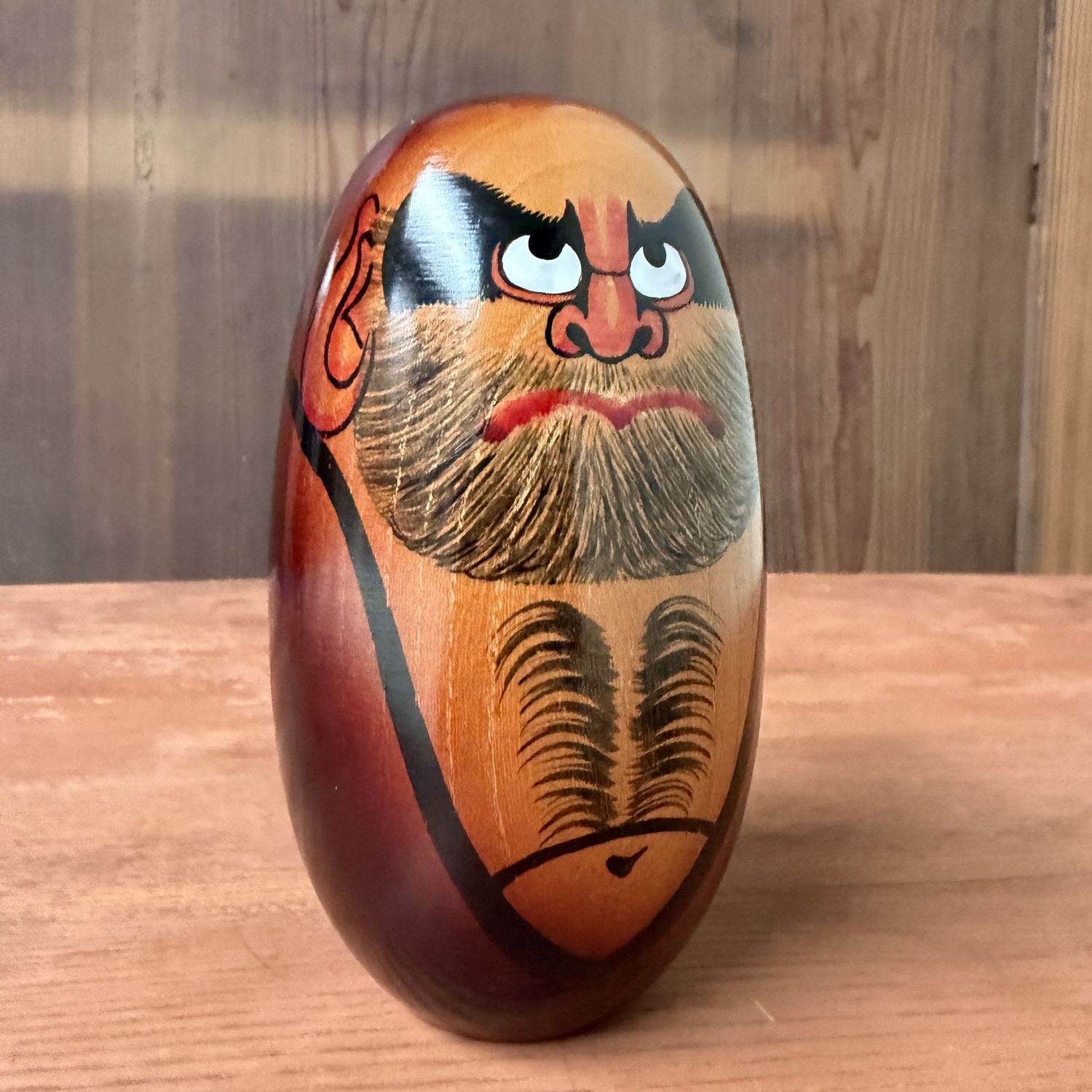 Vintage Japanse Daruma, Keyaki (zelkova) door Gōno Seifū, 1980s Vintage Japanse Daruma, Keyaki (zelkova) door Gōno Seifū, 1980s