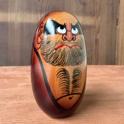 Vintage Japanse Daruma, Keyaki (zelkova) door Gōno Seifū, 1980s Vintage Japanse Daruma, Keyaki (zelkova) door Gōno Seifū, 1980s
