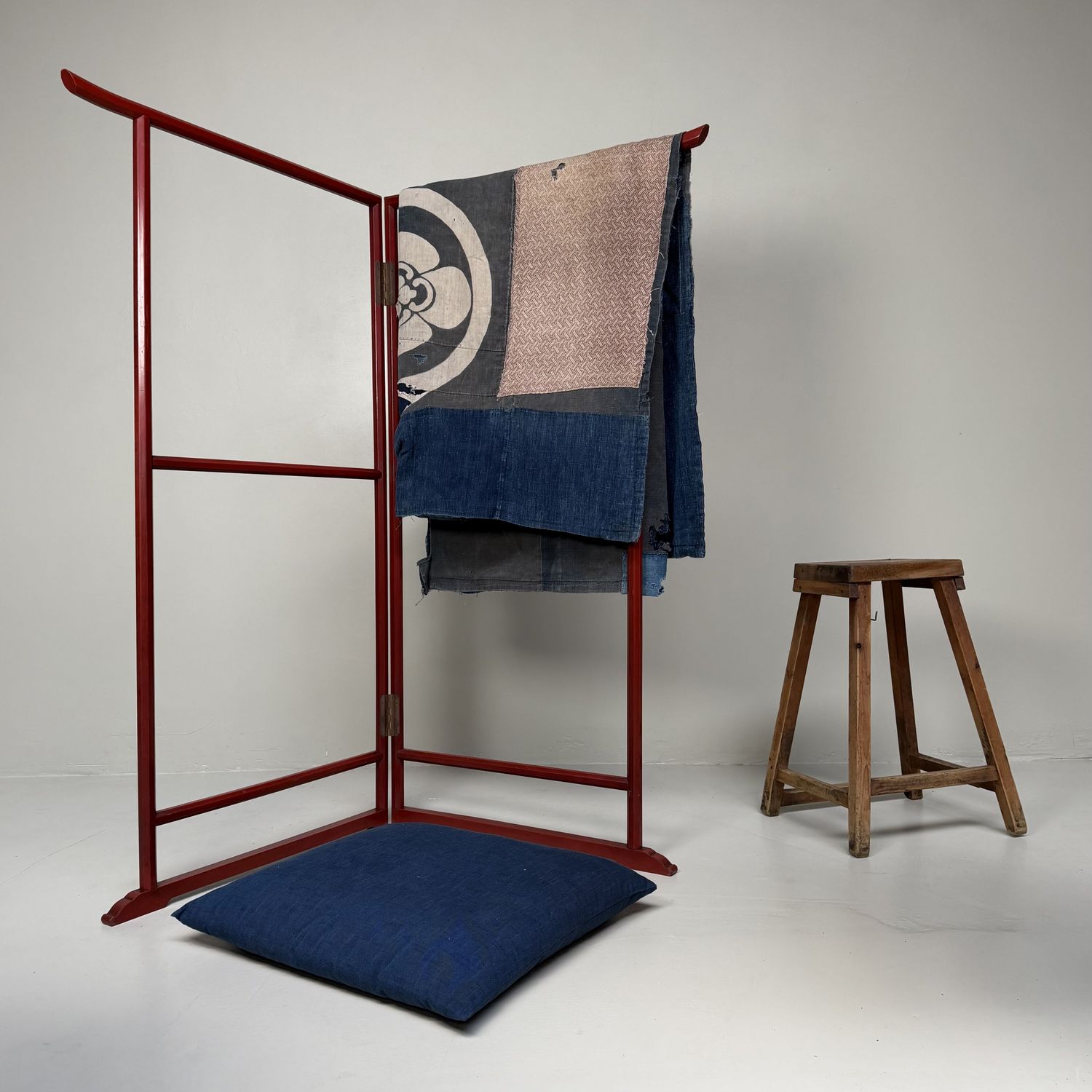 Japanese Kimono Display Hanger with Faceted Frame, 1950s