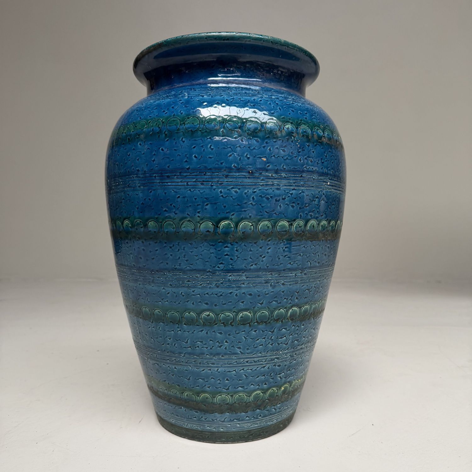 Ceramic Vase in Rimini Blu Style, Bitossi (Aldo Londi), 1970s