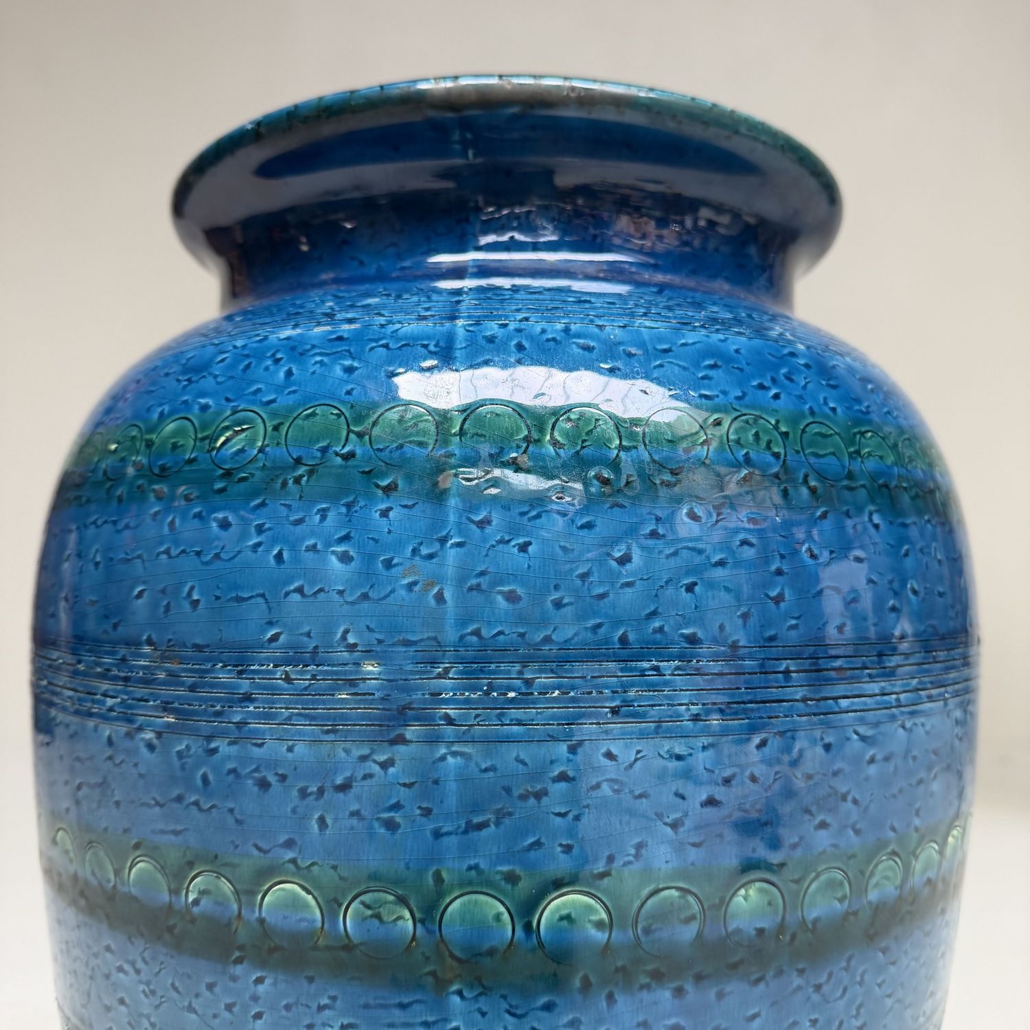 Ceramic Vase in Rimini Blu Style, Bitossi (Aldo Londi), 1970s