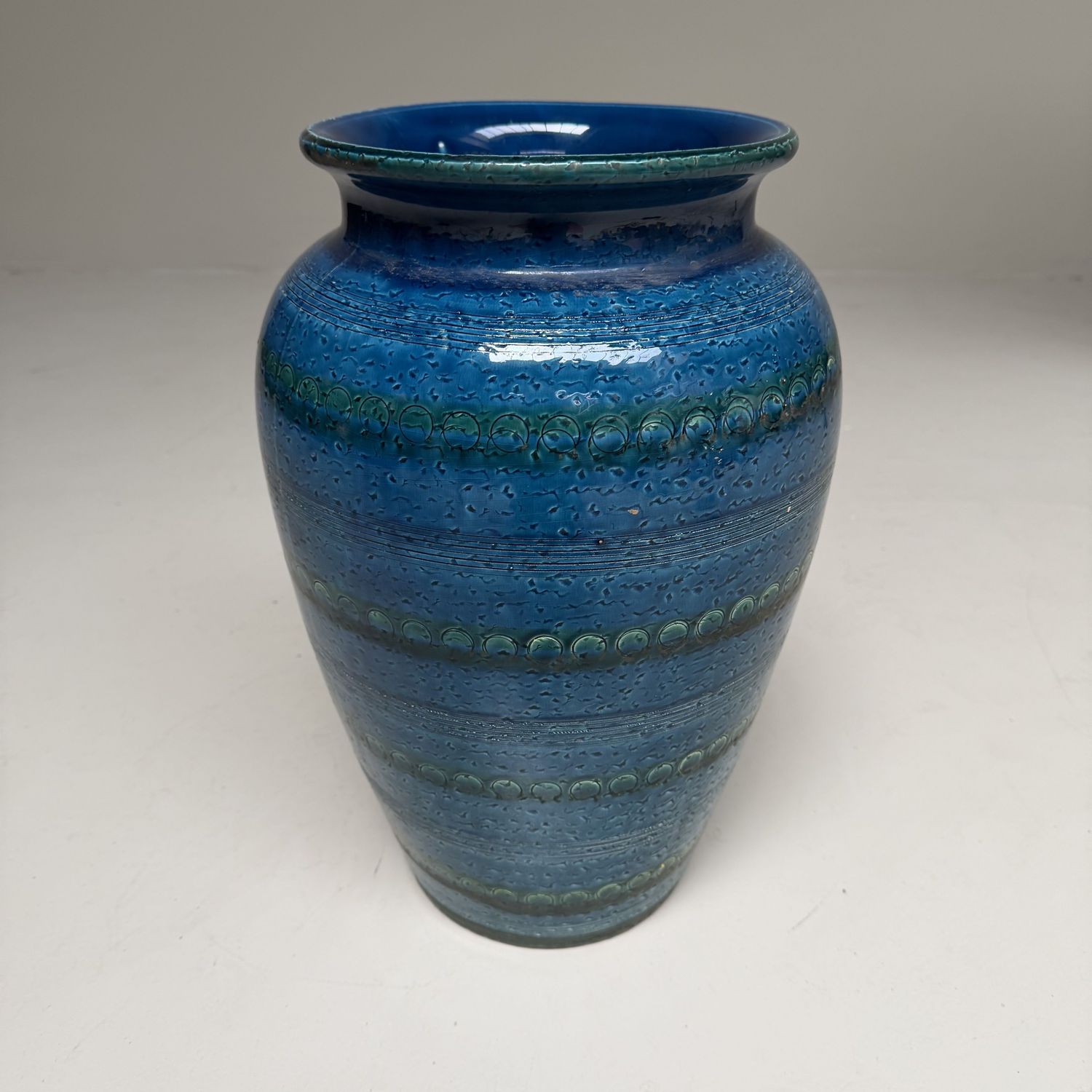 Ceramic Vase in Rimini Blu Style, Bitossi (Aldo Londi), 1970s