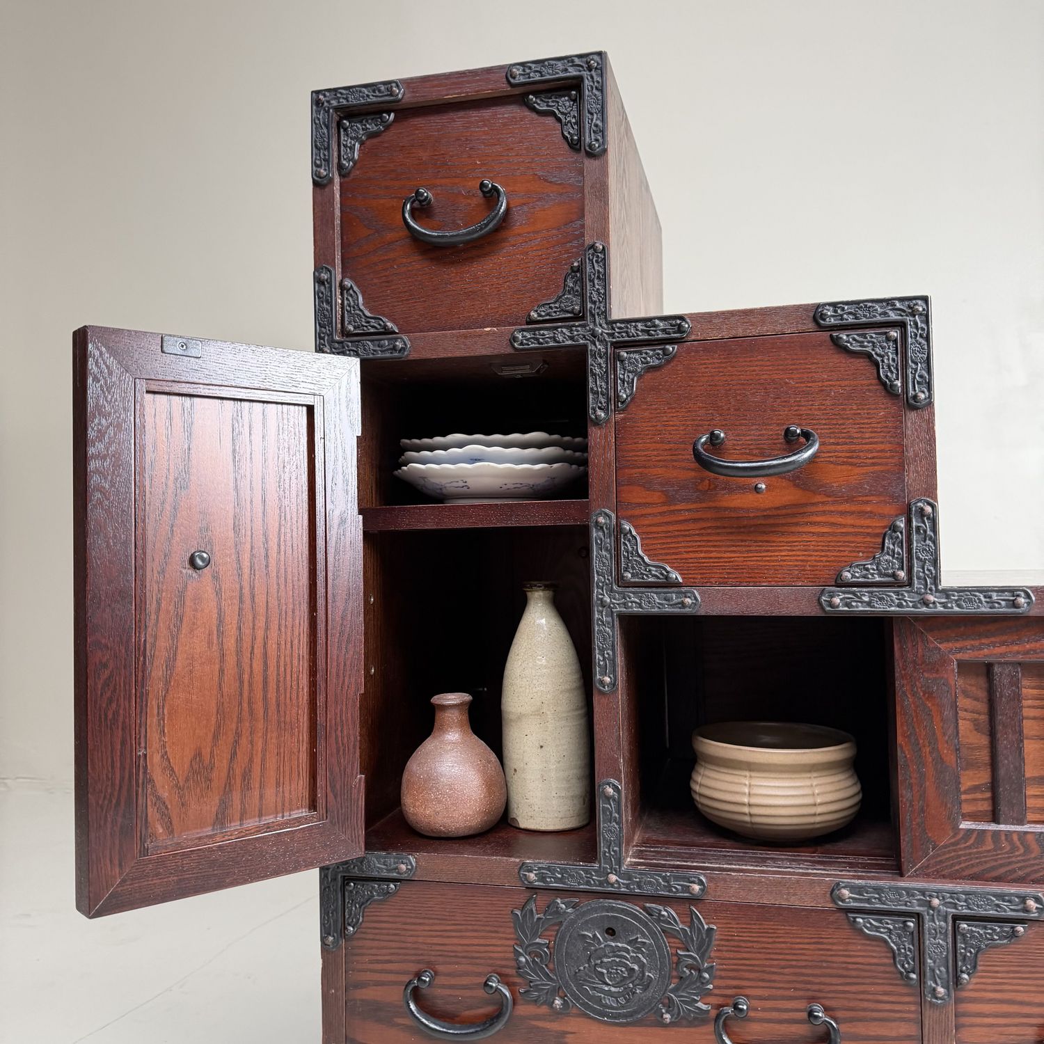 Japanese Kaidan-Dansu Step Chest, Display Storage Cabinet, 1970s