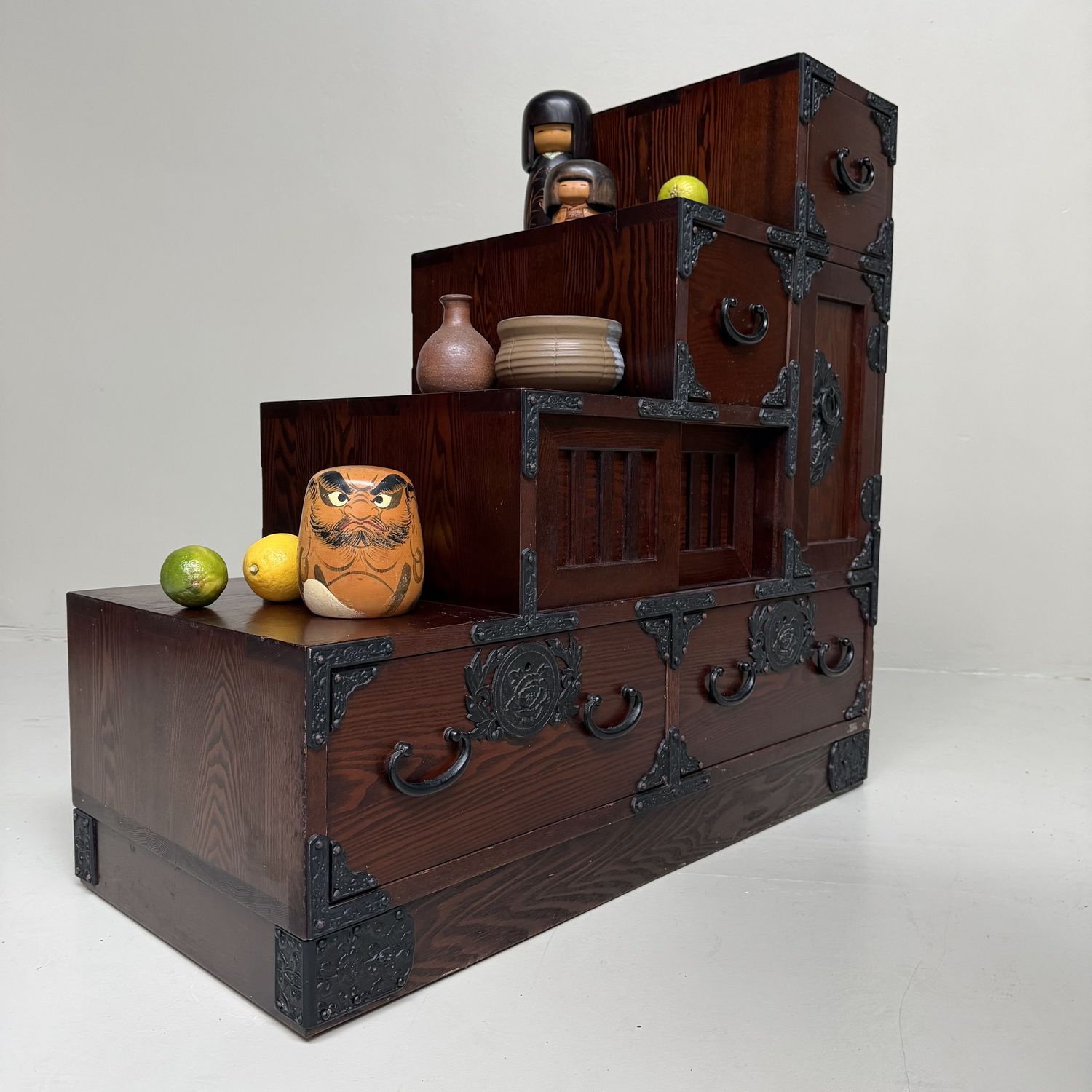 Japanese Kaidan-Dansu Step Chest, Display Storage Cabinet, 1970s
