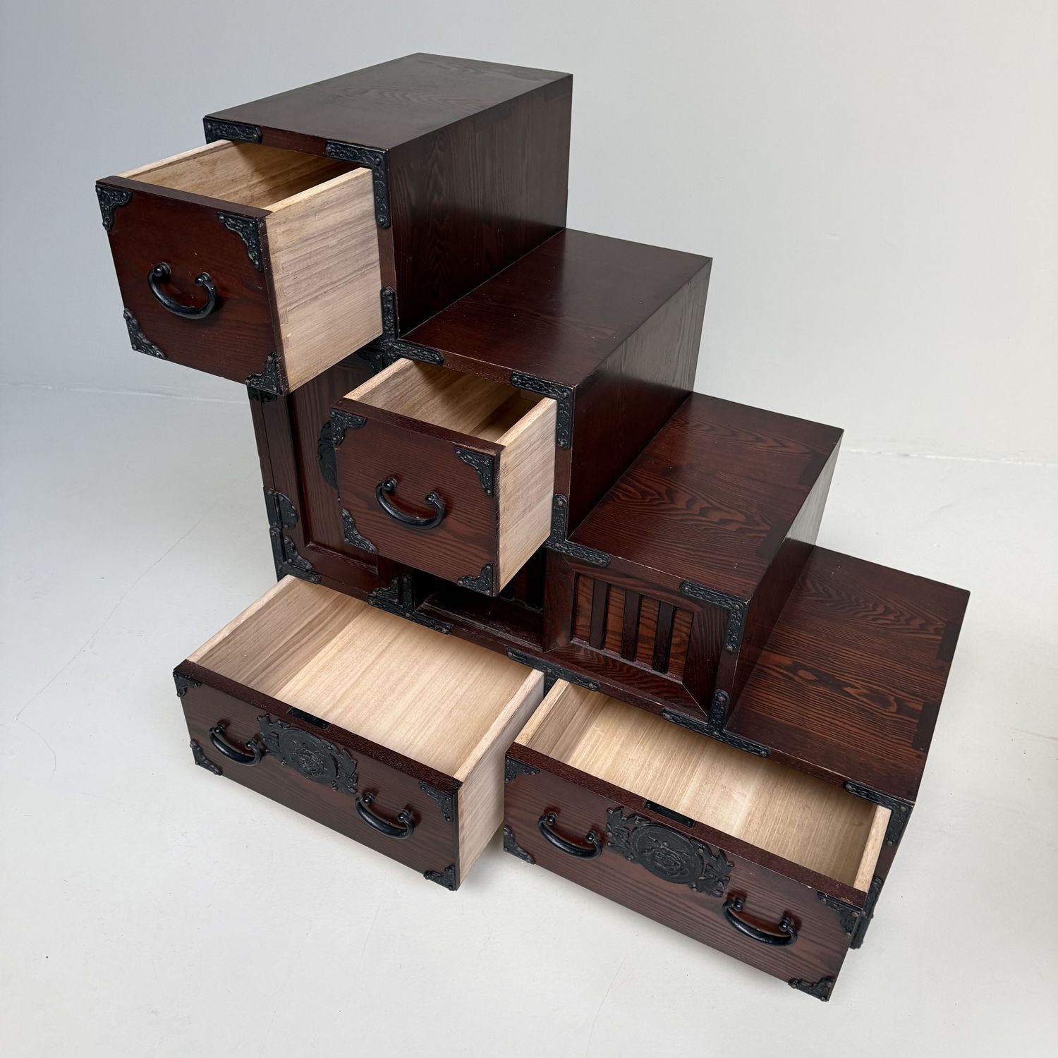 Japanese Kaidan-Dansu Step Chest, Display Storage Cabinet, 1970s