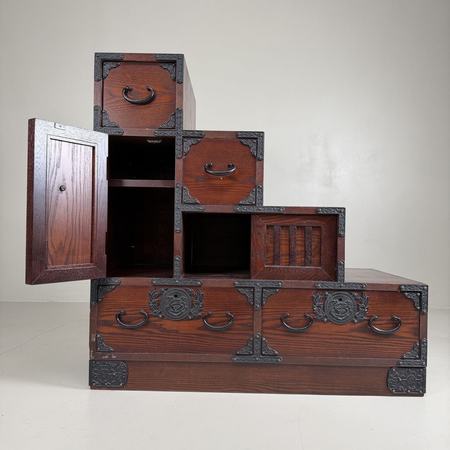 Japanese Kaidan-Dansu Step Chest, Display Storage Cabinet, 1970s