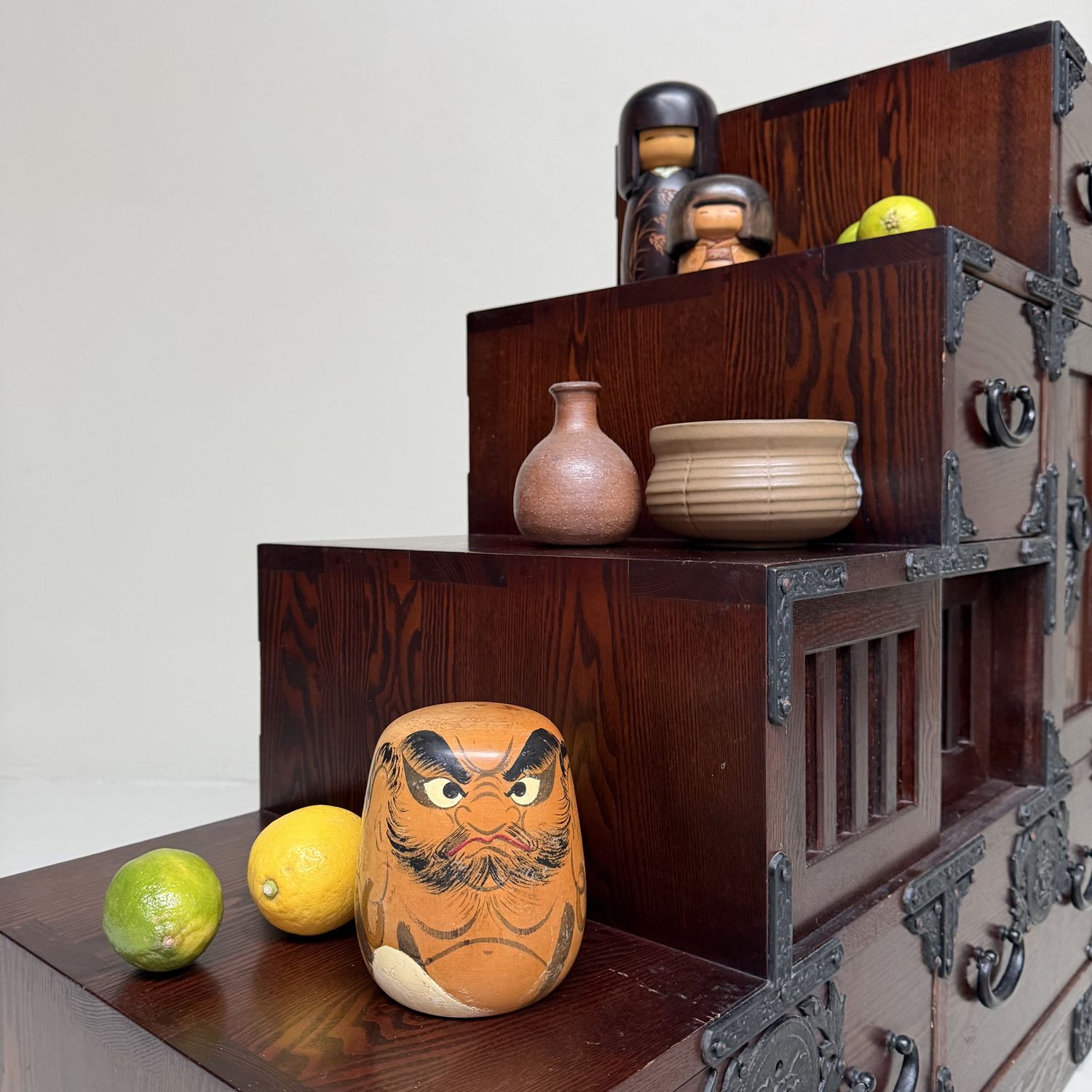 Japanese Kaidan-Dansu Step Chest, Display Storage Cabinet, 1970s