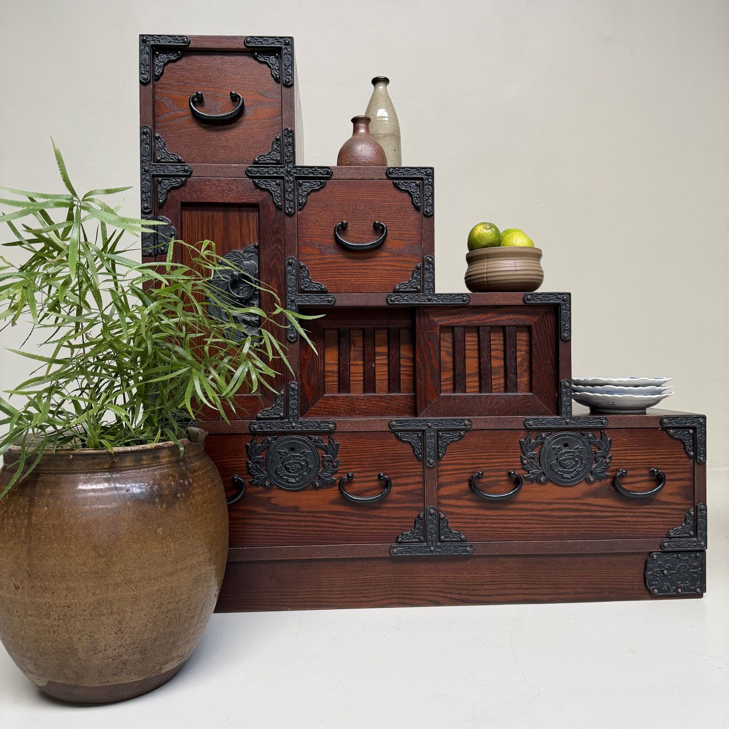 Japanese Kaidan-Dansu Step Chest, Display Storage Cabinet, 1970s