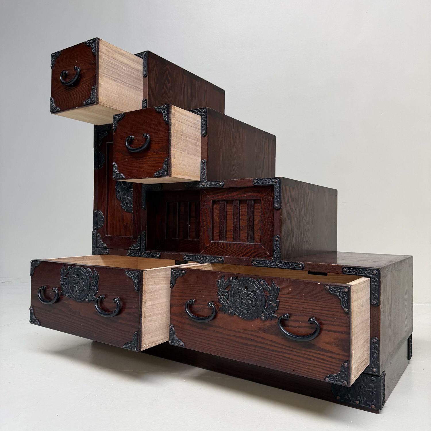 Japanese Kaidan-Dansu Step Chest, Display Storage Cabinet, 1970s