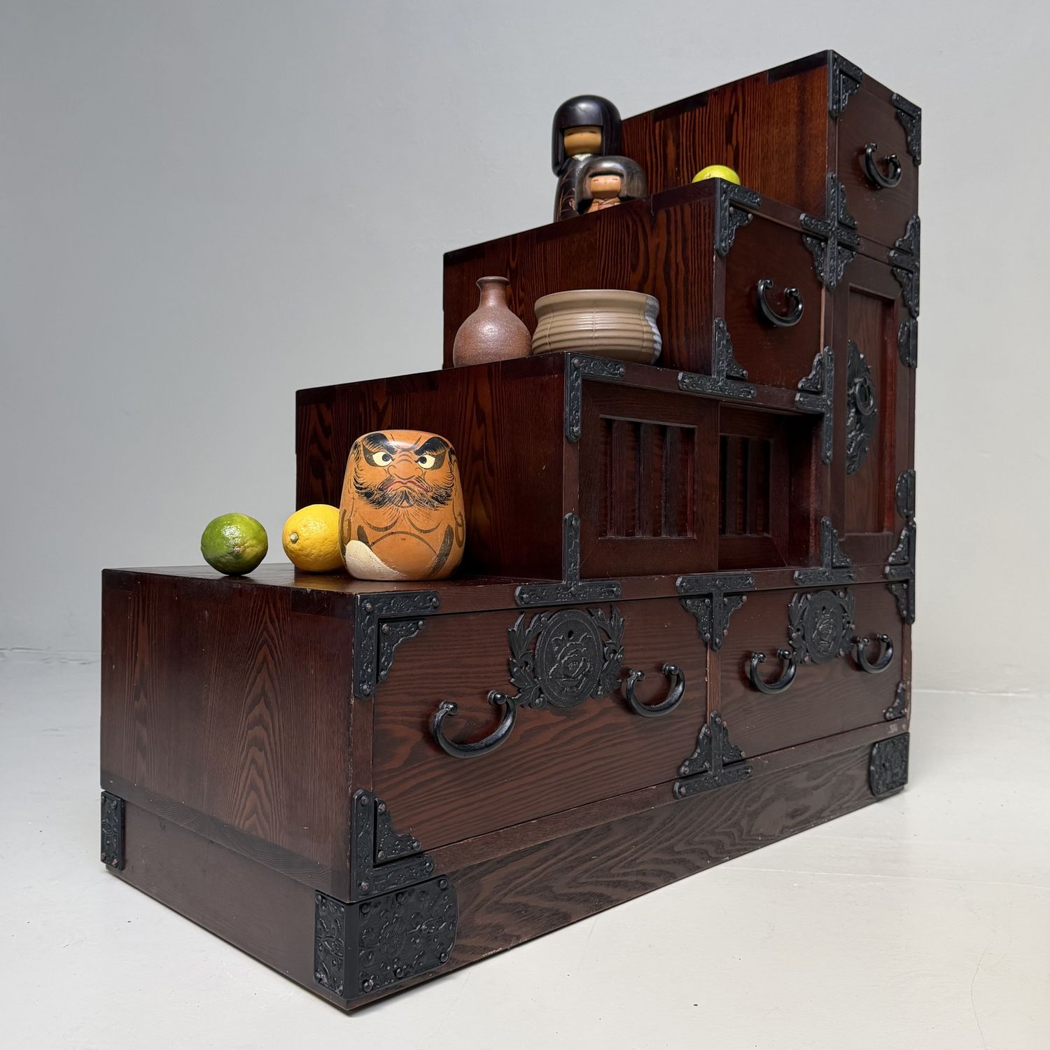 Japanese Kaidan-Dansu Step Chest, Display Storage Cabinet, 1970s