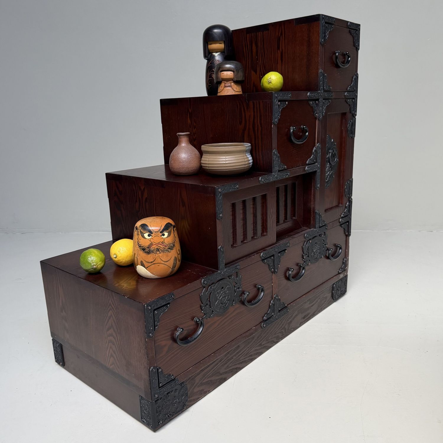 Japanese Kaidan-Dansu Step Chest, Display Storage Cabinet, 1970s