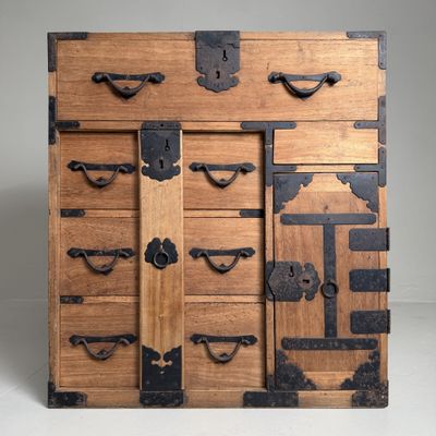 Japanese Ko-Tansu, Storage Cabinet with Drawers, 1920s