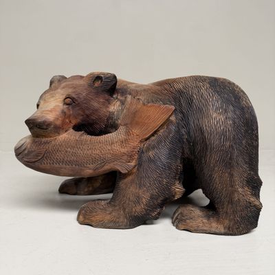 Large Wooden Ainu Bear – Kibori Kuma, 1940s