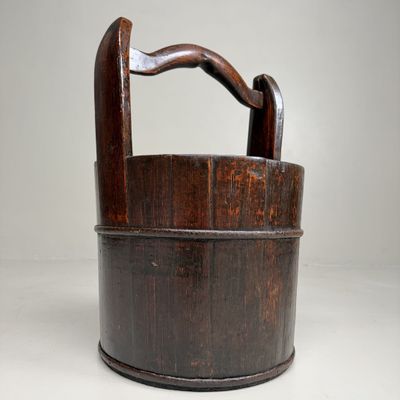 Grote Traditionele Japanse Emmer met Draagbeugel – Teoke, 1900s