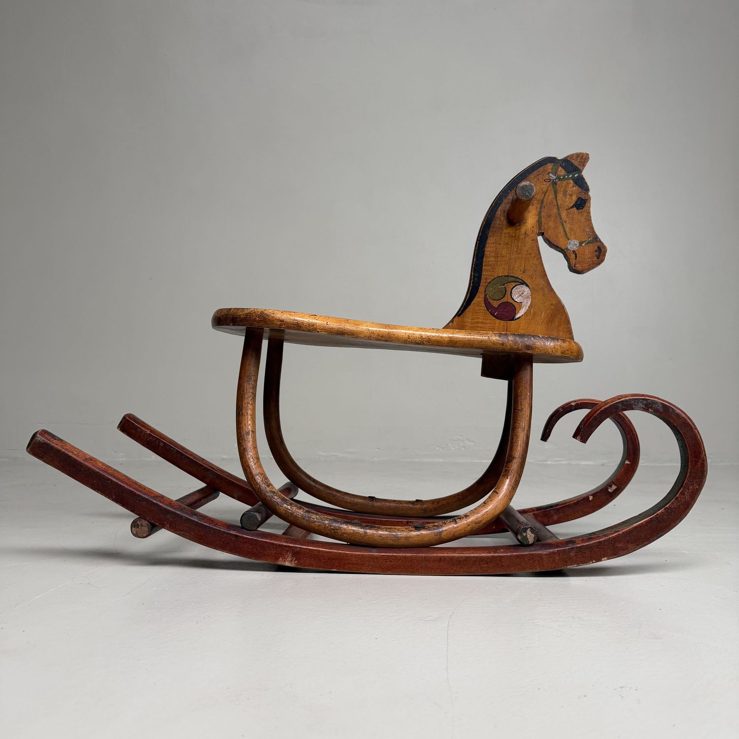 Antique Japanese Wooden Rocking Horse – 1920s