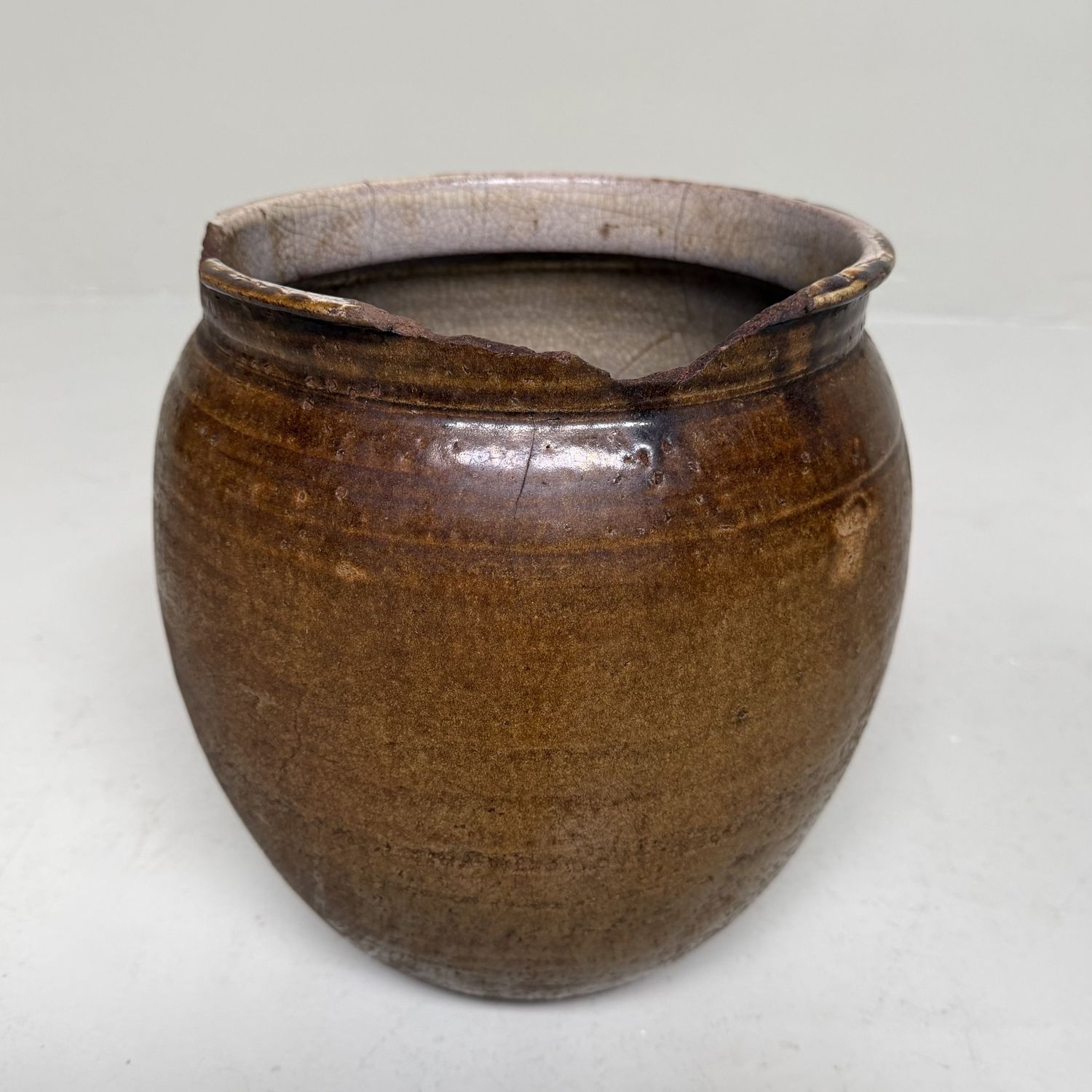 Japanese Glazed Earthenware Jar, Echizen-yaki, 1900s Japanese Glazed Earthenware Jar, Echizen-yaki, 1900s