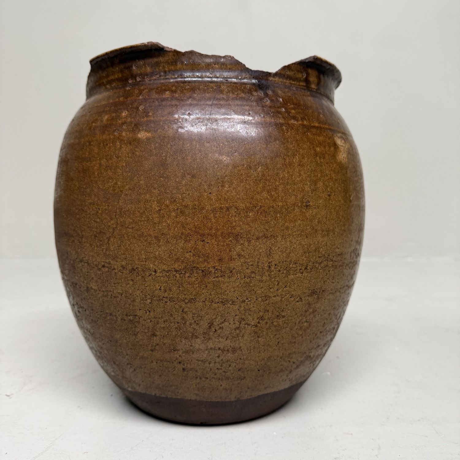 Japanese Glazed Earthenware Jar, Echizen-yaki, 1900s Japanese Glazed Earthenware Jar, Echizen-yaki, 1900s