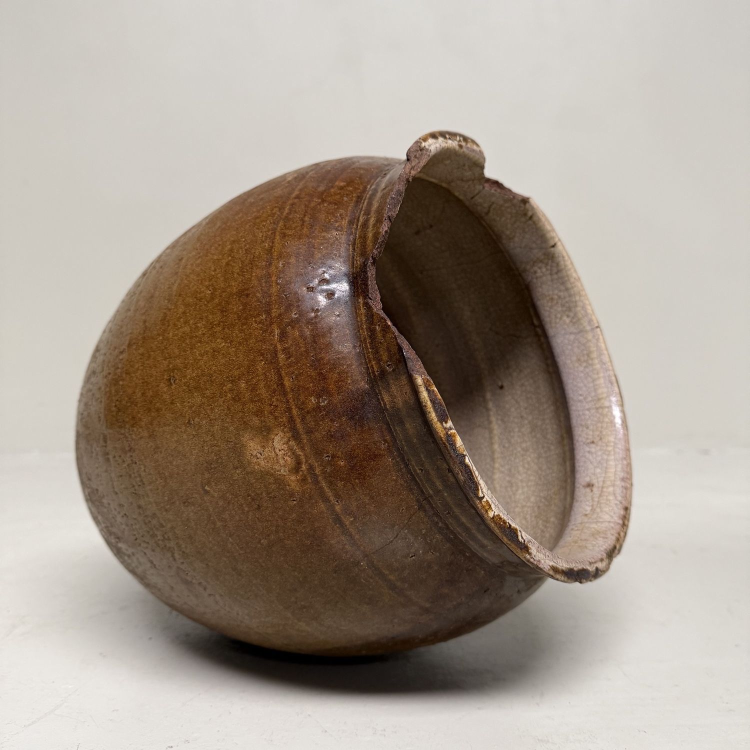 Japanese Glazed Earthenware Jar, Echizen-yaki, 1900s Japanese Glazed Earthenware Jar, Echizen-yaki, 1900s