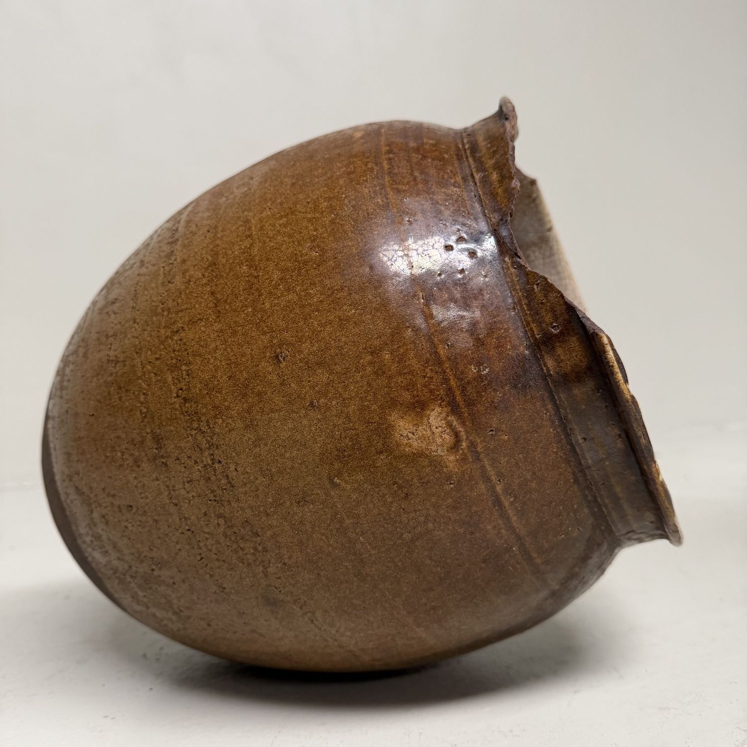 Japanese Glazed Earthenware Jar, Echizen-yaki, 1900s Japanese Glazed Earthenware Jar, Echizen-yaki, 1900s
