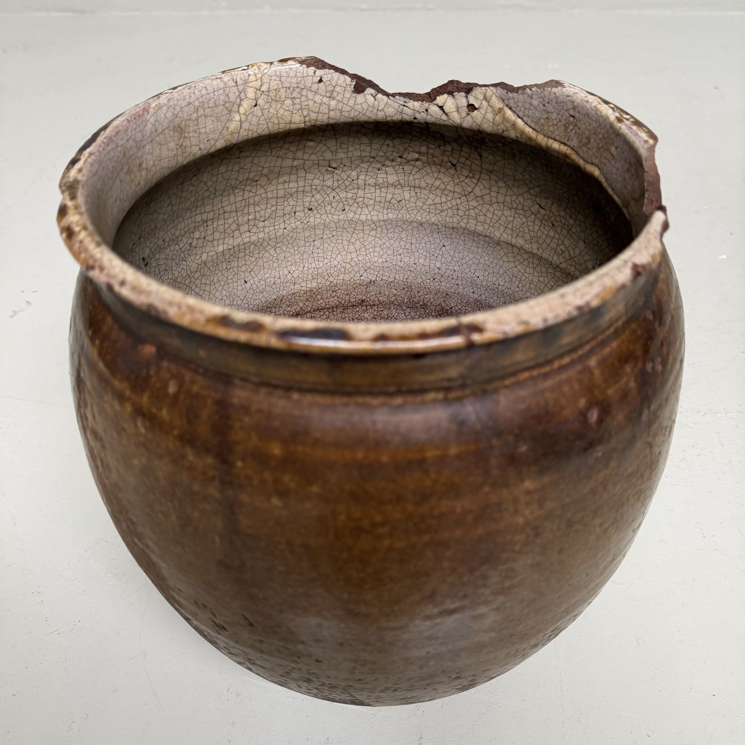 Japanese Glazed Earthenware Jar, Echizen-yaki, 1900s Japanese Glazed Earthenware Jar, Echizen-yaki, 1900s