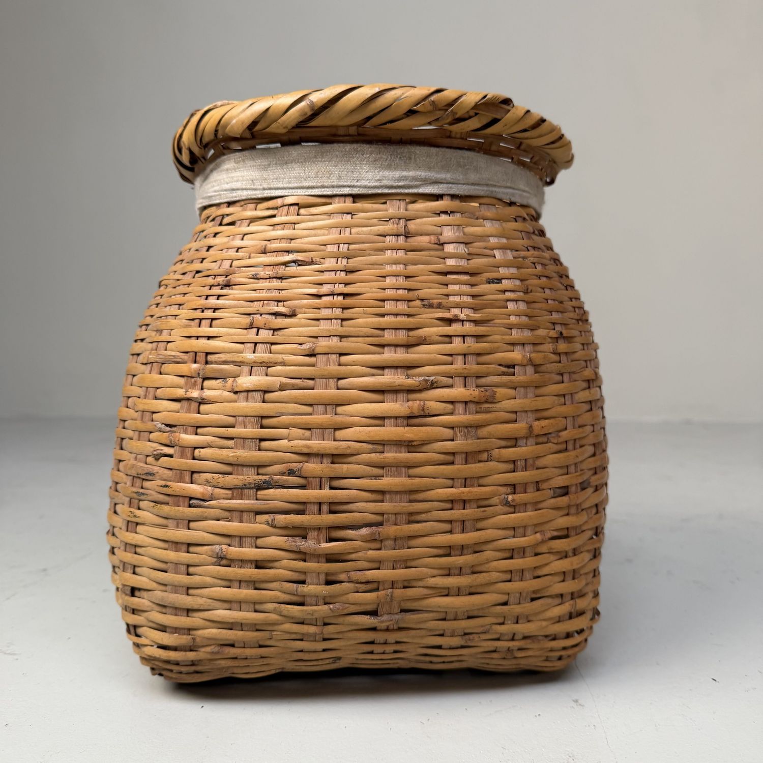 Japanese Handwoven Bamboo Basket – 1960s