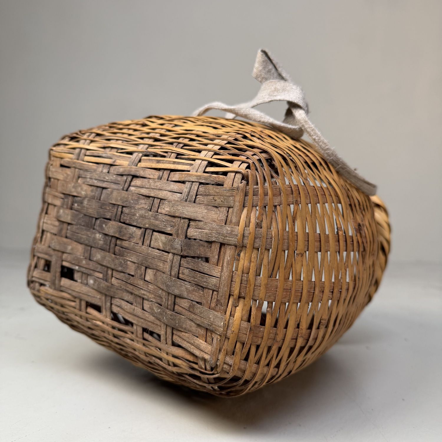Japanese Handwoven Bamboo Basket – 1960s