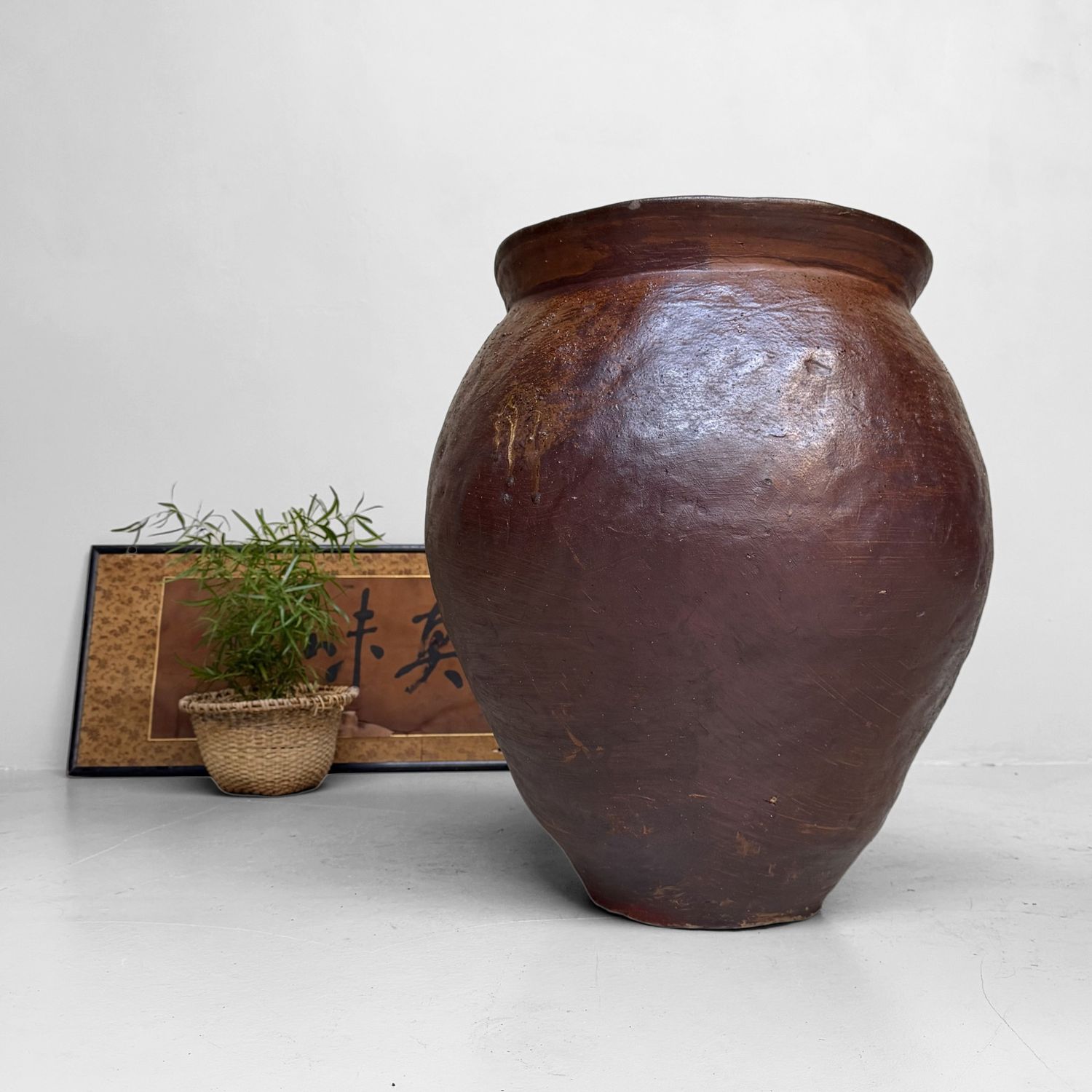 Japanese Antique Ceramic Jar, Kame – 1900s Japanese Antique Ceramic Jar, Kame – 1900s