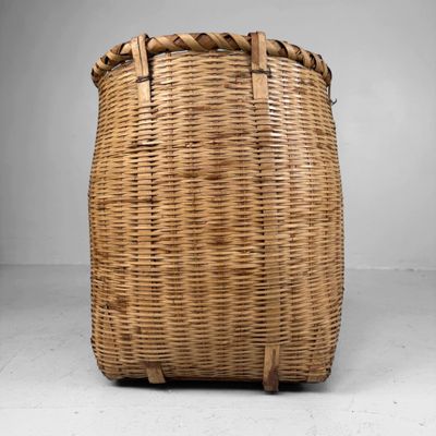 Japanse Handgevlochten Bamboe Draagmand, Seoi-kago – 1960s