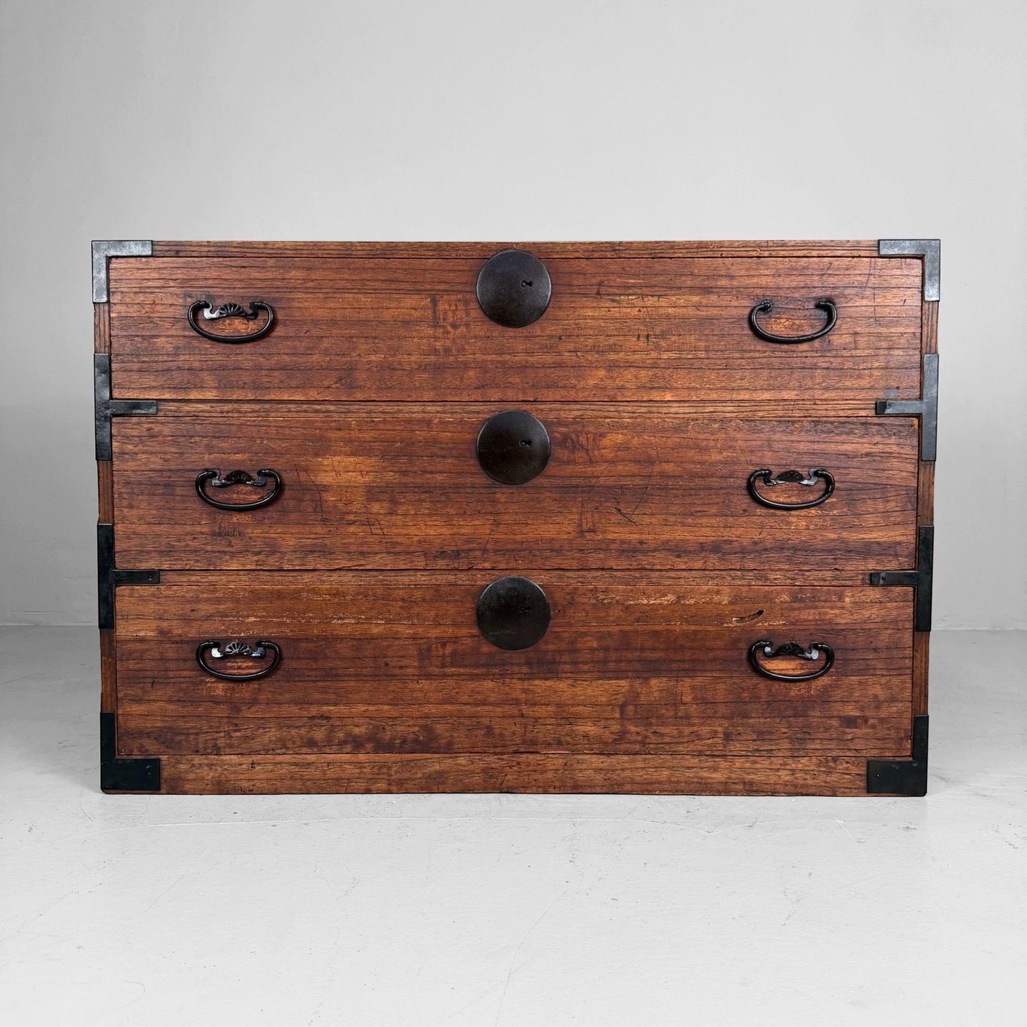 Japanse Lage Tansu, Opbergkast met drie laden, 1900s