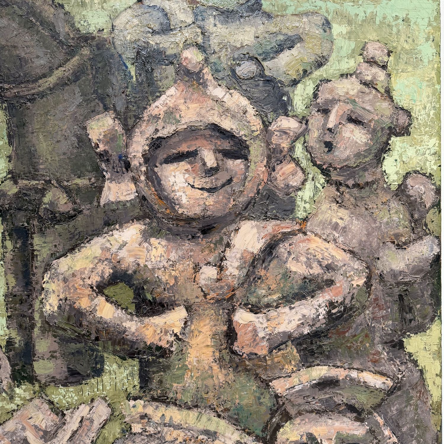 Japans Olieverfschilderij, ‘Vier Gezichten’, Takahashi Yoshikazu, 1983