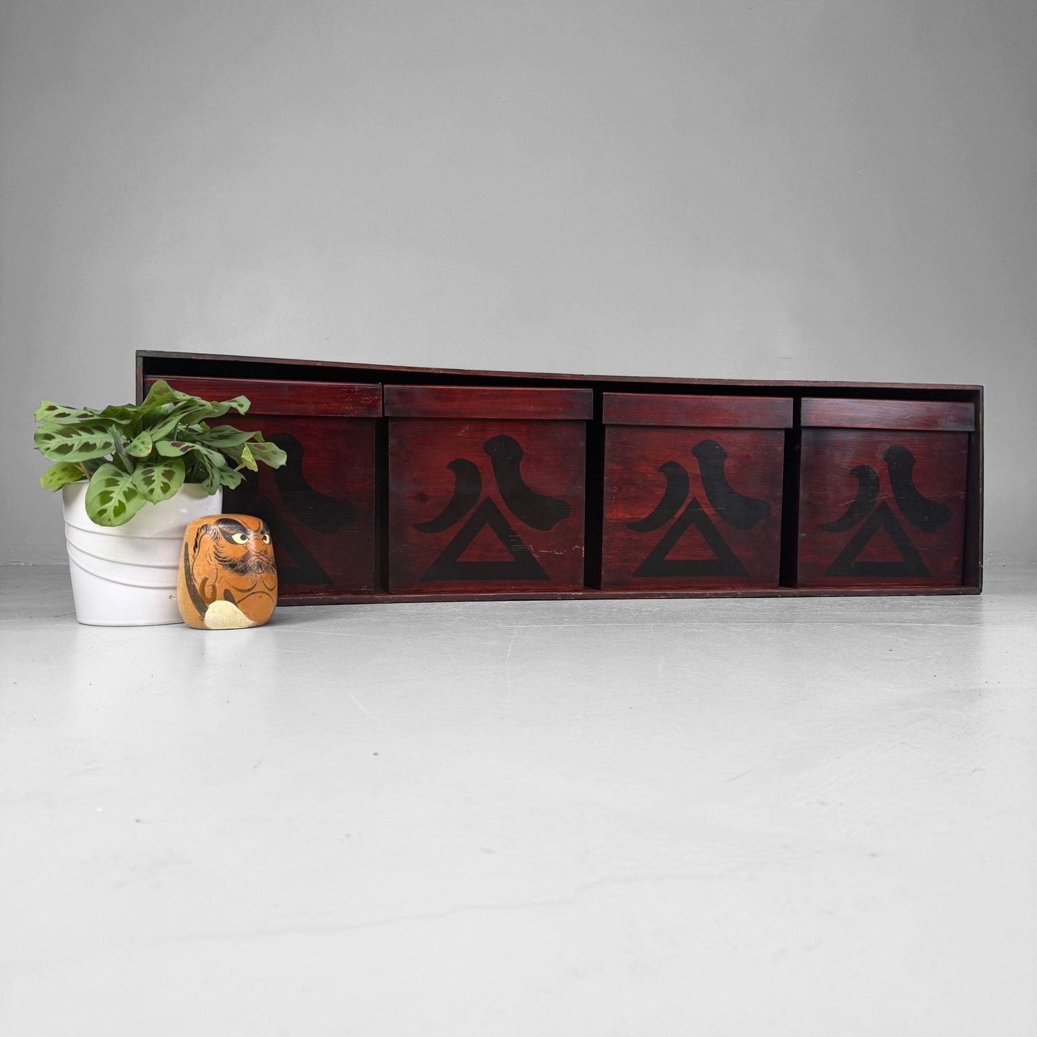 Set van 4 Japanse Chochin-bako Lampionkisten in Wandrek, 1860–1880