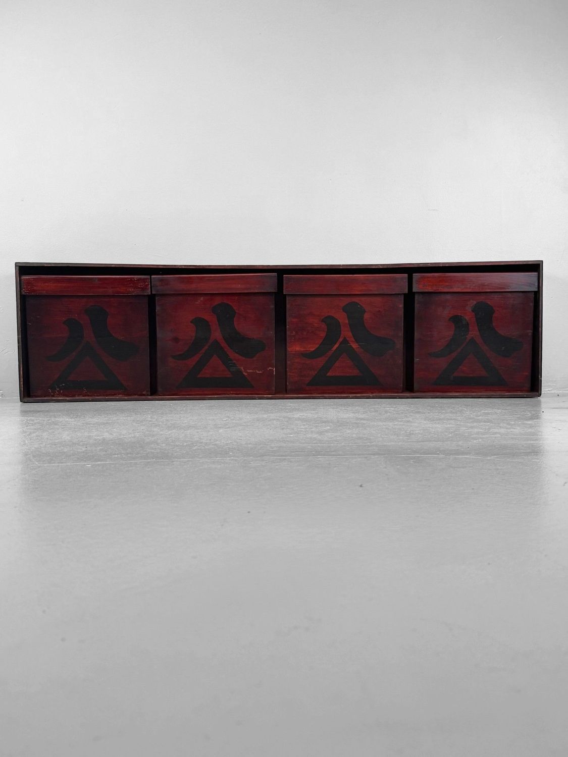 Set van 4 Japanse Chochin-bako Lampionkisten in Wandrek, 1860–1880