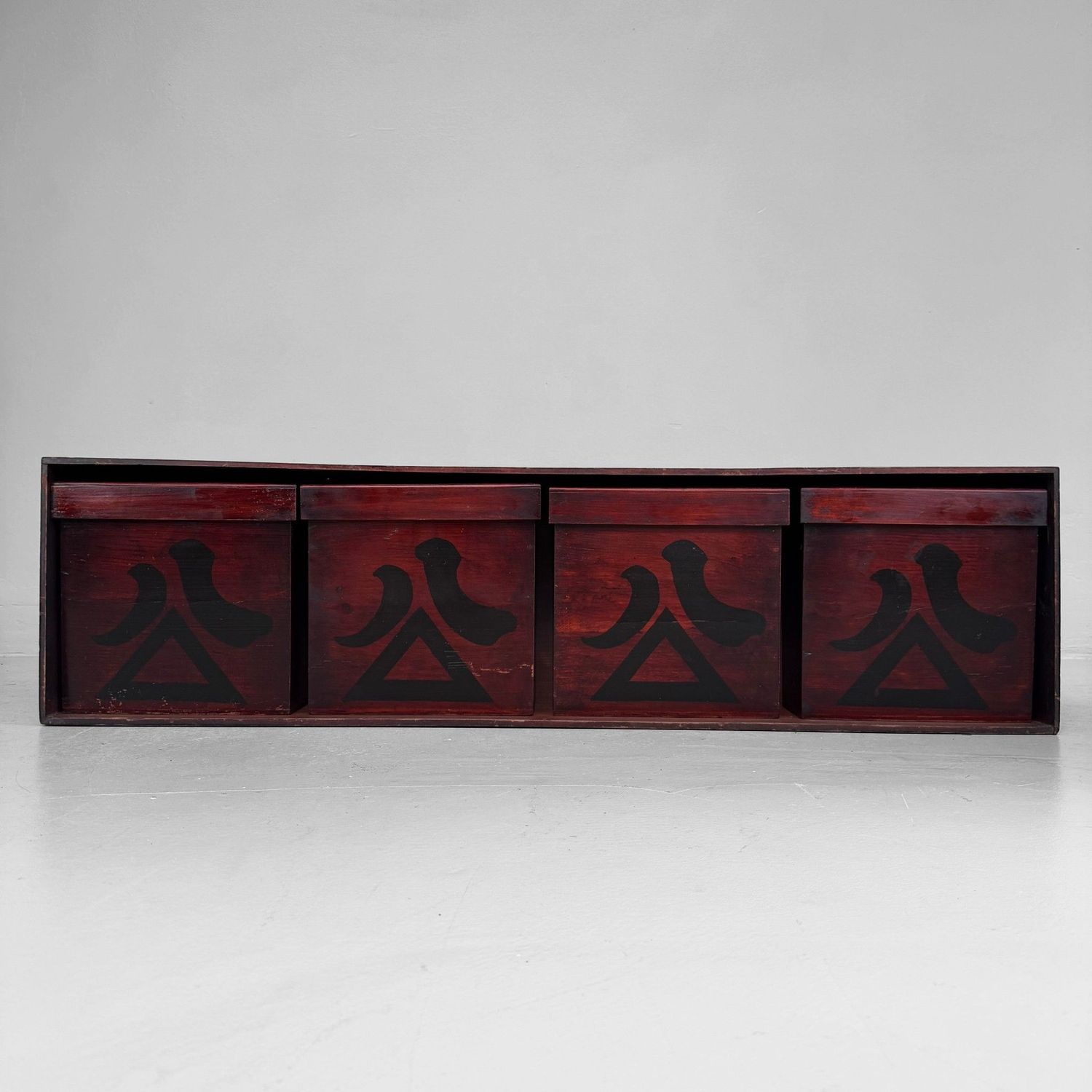 Set van 4 Japanse Chochin-bako Lampionkisten in Wandrek, 1860–1880