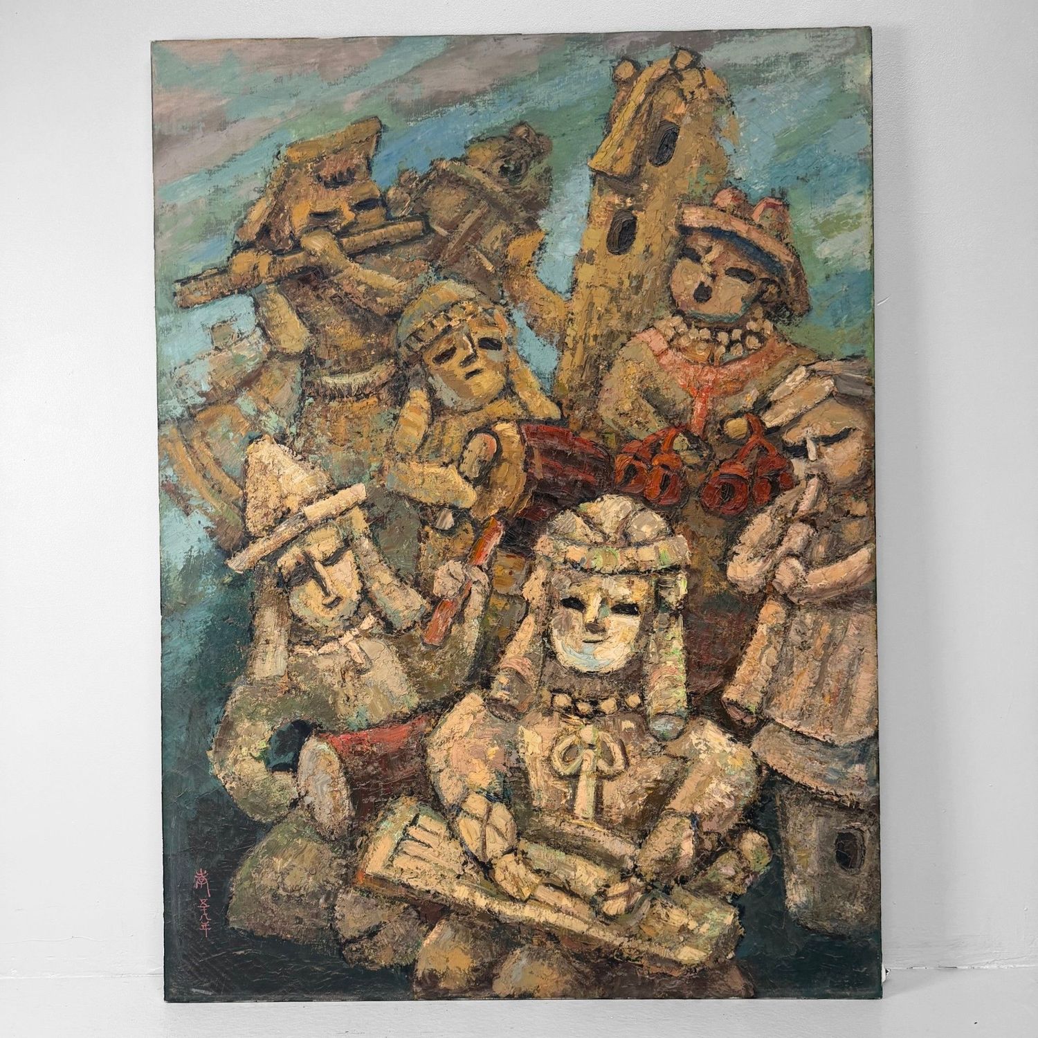 Japans Olieverfschilderij, ‘奏 / Samenspel’, Takahashi, 1985