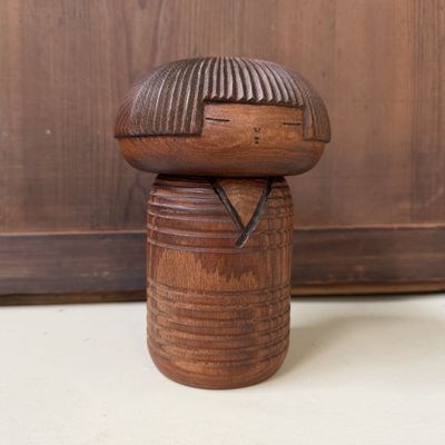 Vintage Sōsaku Kokeshi “Shimoyo” door Murakami Ken-ichi, 1960s