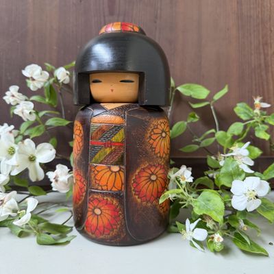 ​Vintage Gumma Kokeshi door Fumio Tomidokoro, 1980s