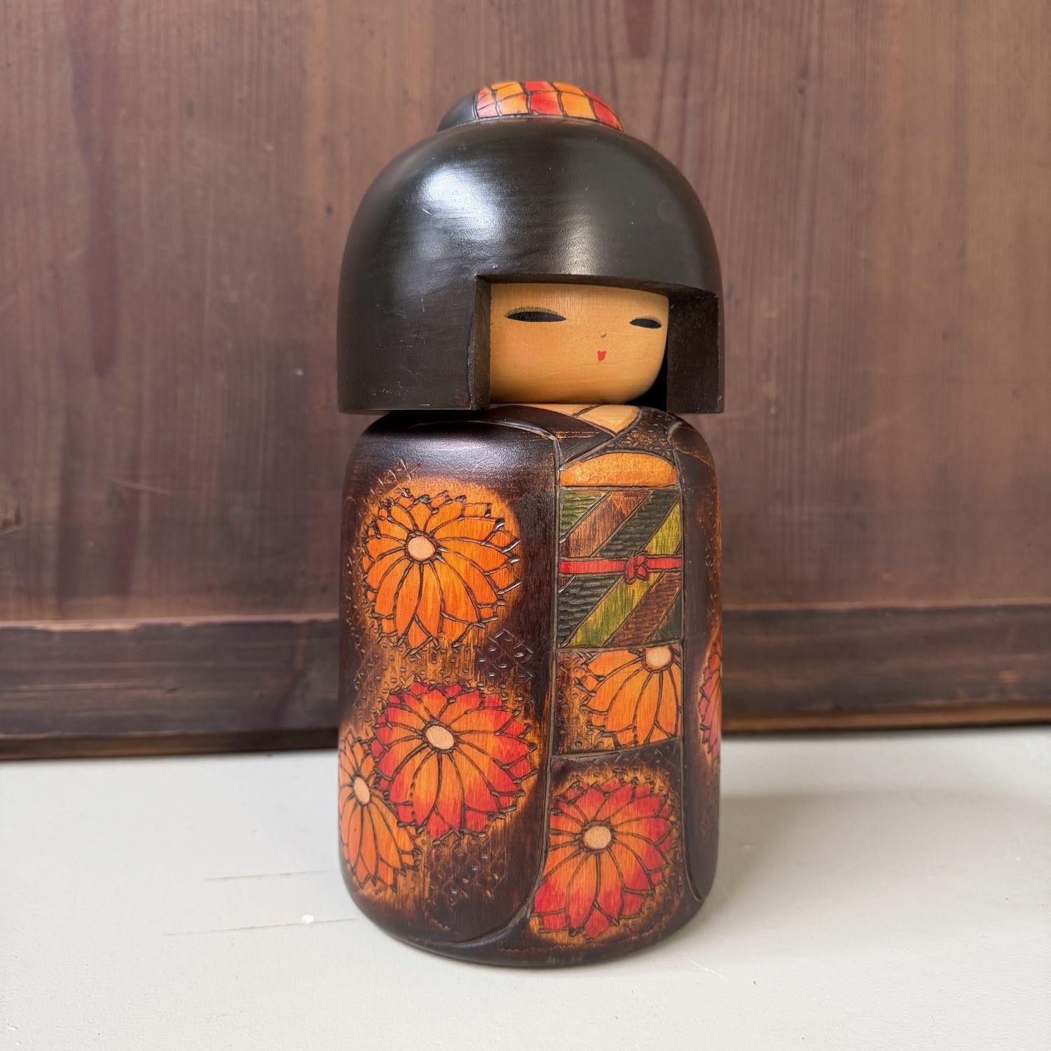 ​Vintage Gumma Kokeshi door Fumio Tomidokoro, 1980s