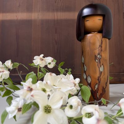 Vintage Usaburo Kokeshi “Nekoyanagi”, 1970s–1980s